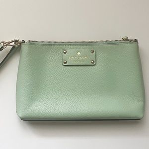 Kate Spade sea/mint green wristlet